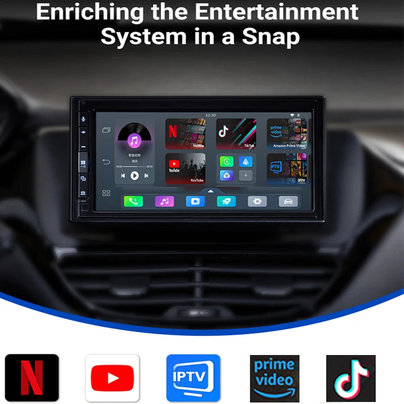 Wireless CarPlay Android Auto Adapter Built-in Youtube/Netflix/Tiktok/IPTV Ai Box for Cars with Wired Carplay NO Delay