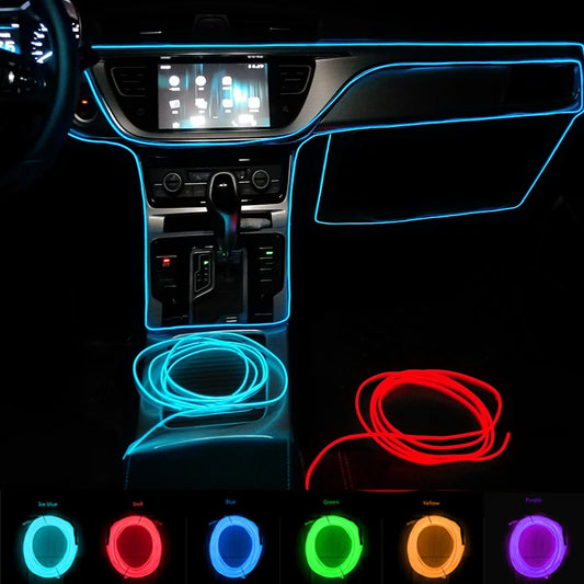 Car Interior LED Strips  Decorative Dashboard Console Auto LED Ambient Lights 1/2/3/4/5M