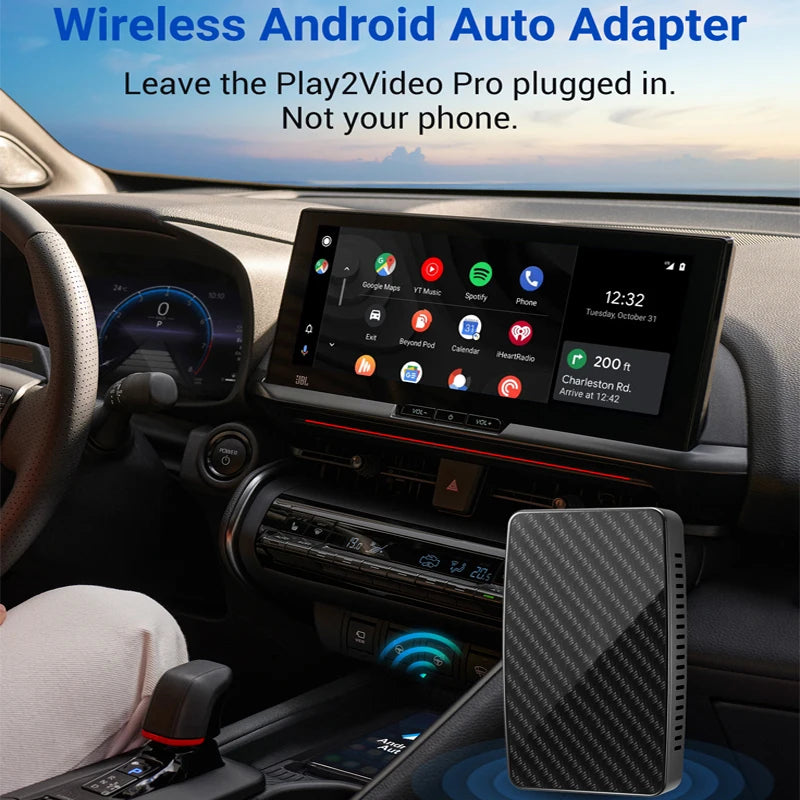 Wireless CarPlay Android Auto Adapter Built-in Youtube/Netflix/Tiktok/IPTV Ai Box for Cars with Wired Carplay NO Delay