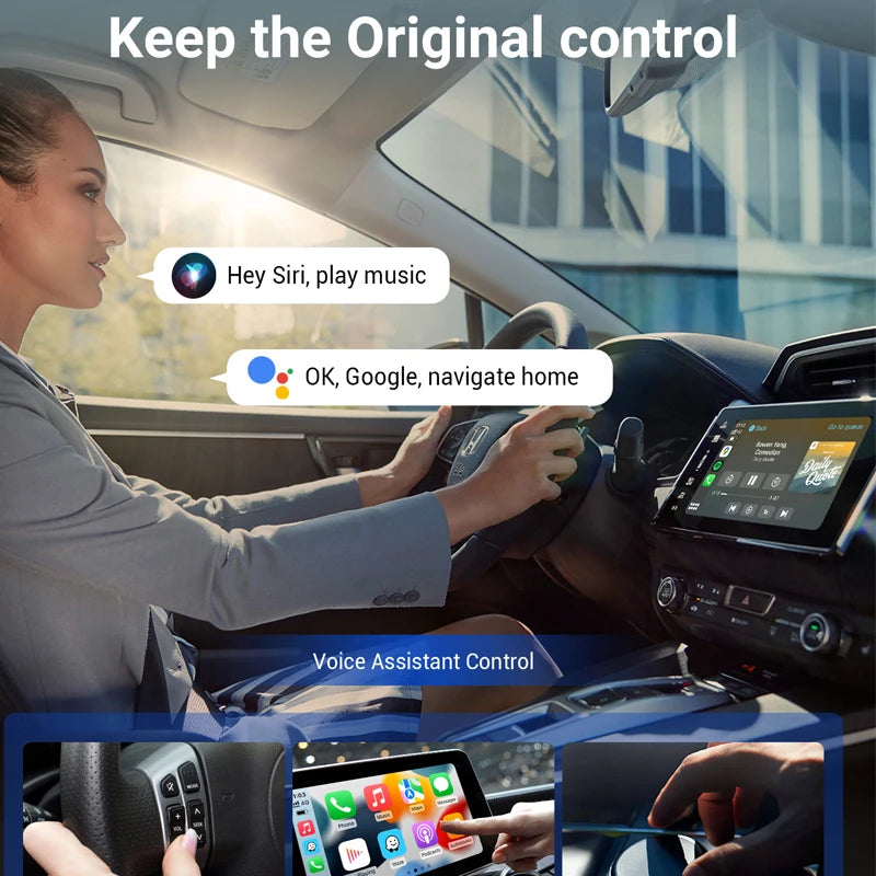 Wireless CarPlay Android Auto Adapter Built-in Youtube/Netflix/Tiktok/IPTV Ai Box for Cars with Wired Carplay NO Delay
