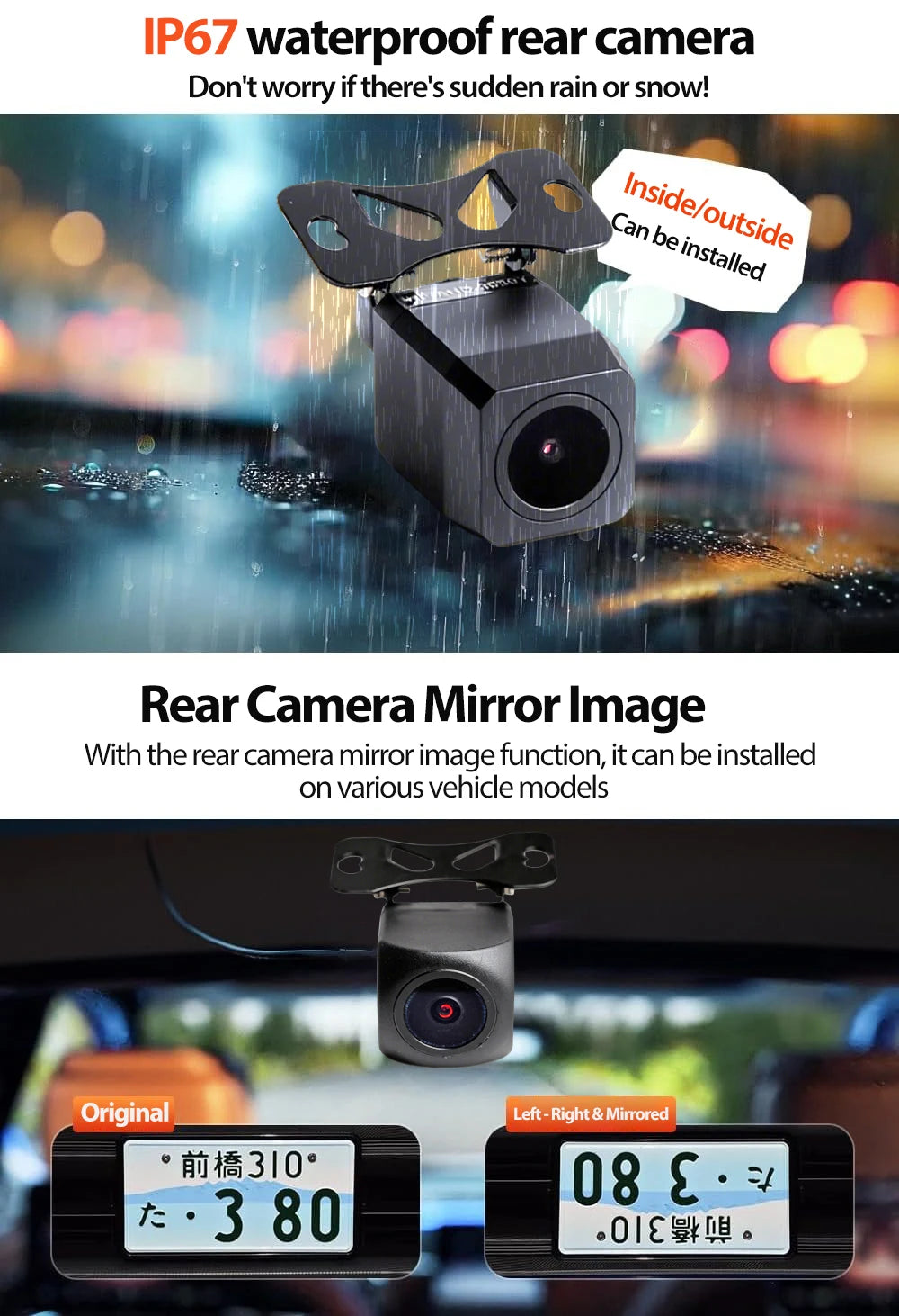 12" 4K Mirror Dash Cam IMX589 Front and Rear Dual Camera Built in WiFi GPS Night Vision Loop Record Parking Monitor Touch Screen