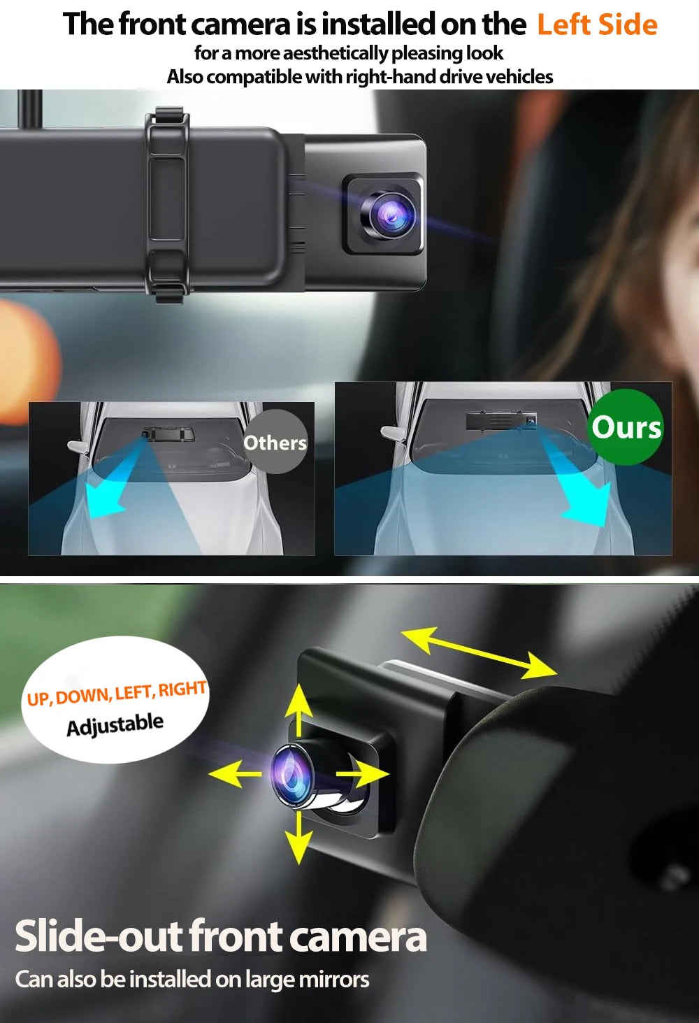 12" 4K Mirror Dash Cam IMX589 Front and Rear Dual Camera Built in WiFi GPS Night Vision Loop Record Parking Monitor Touch Screen